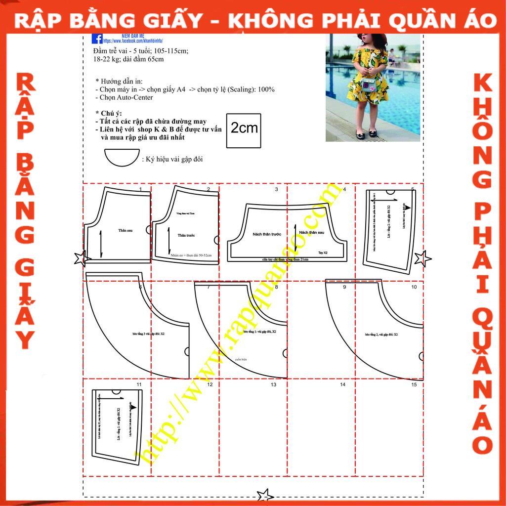 Rập đầm xòe 3 tầng - Rập giấy A0 in màu mã R354 (BẢN VẼ)