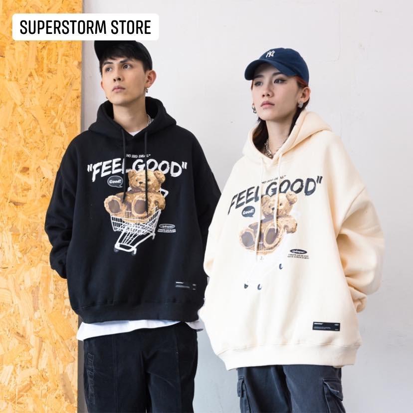 Áo hoodie gấu giá siêu rẻ chất liệu nỉ bông