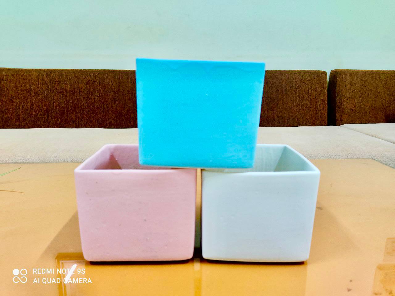 CHẬU SỨ TRỒNG CÂY CẢNH, SEN ĐÁ, XƯƠNG RỒNG VUÔNG SIZE 11x13.5 CM