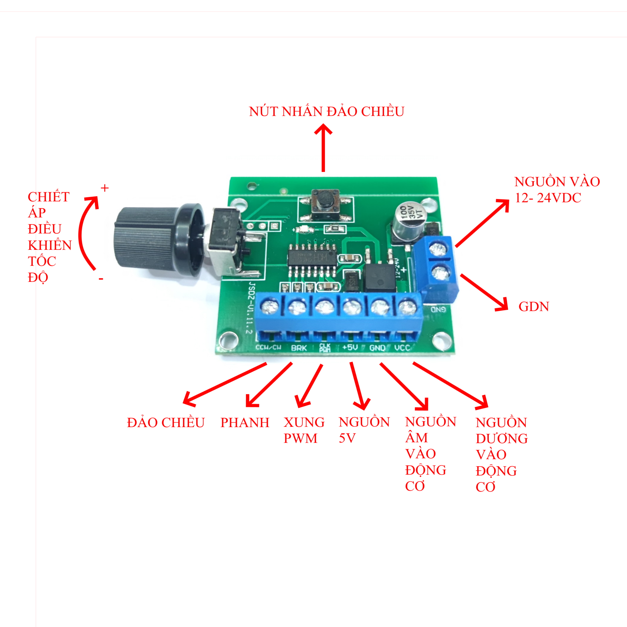 MODULE MẠCH XUNG ĐIỀU KHIỂN ĐỘNG CƠ BRUSHLESS KHÔNG CHỔI THAN CHẾ QUẠT 12V – 24VDC