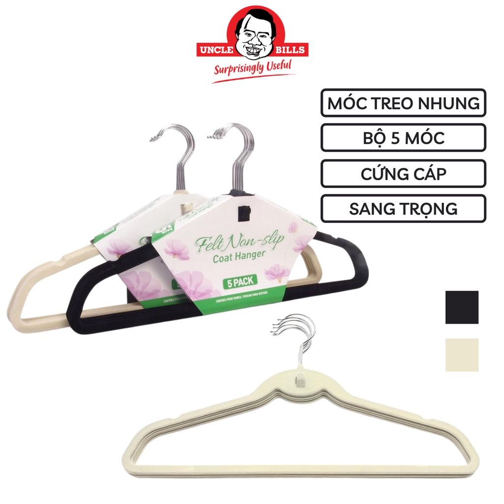 Bộ 5 móc nhung sang trọng, chất liệu nhung mềm mại Uncle Bills BL0301 