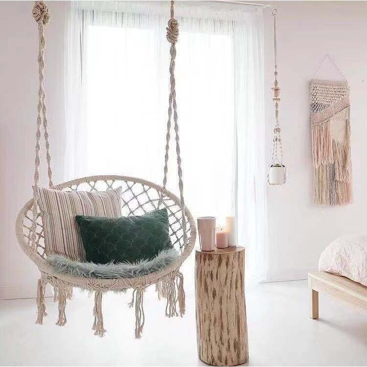 Võng Tròn Đan Dây Chắc Chắn Có Kèm Khung - Decor Trang Trí Phòng Xinh Phù Hợp Cho Mọi Lứa Tuổi