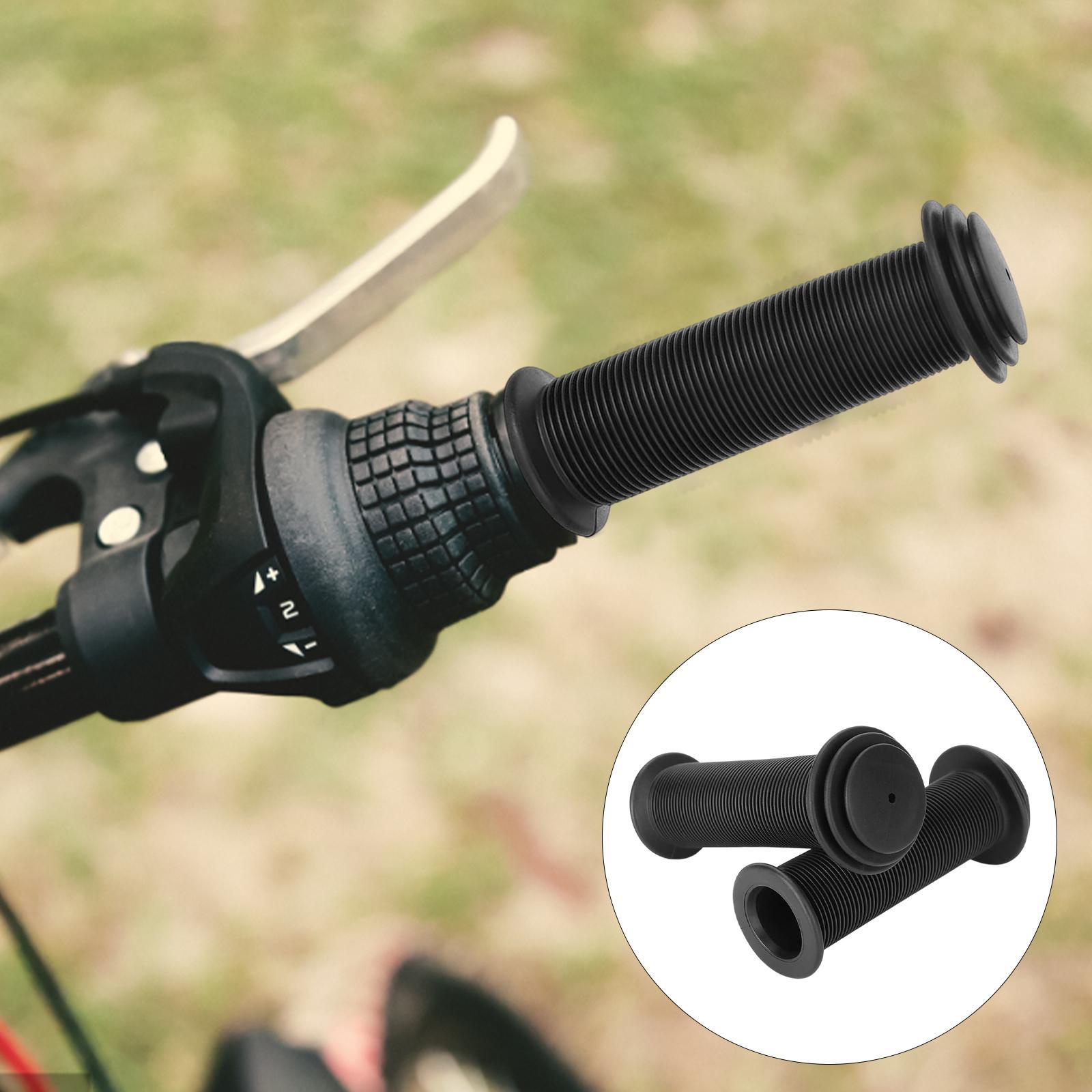 2x Soft Bicycle Handlebar Grips Rubber Bike Grips Cover Shock Resistance Sleeve MTB Bike Handle Grips for , Tricycle, Cycle, Kids Bike