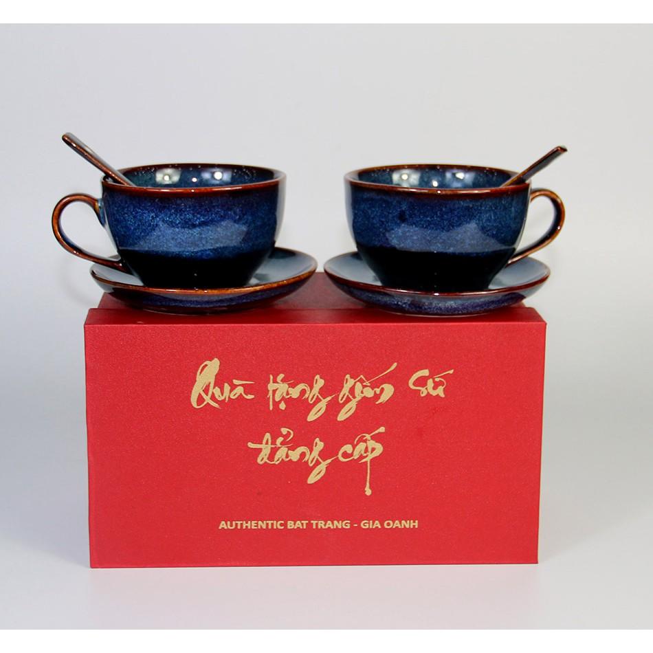 Bộ quà tặng cốc uống trà, cốc uống cà phê capucinno cao cấp - sản phẩm sản xuất tại xưởng gốm sứ authentic bat trang