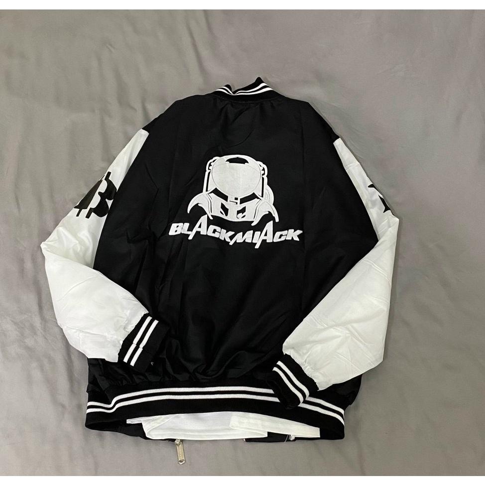 Áo khoác dù Bomber Phối Màu BLACK Áo khoác unisex Cổ Bo Dệt Unisex Nam Nữ Ulzzang ONEZ Hình Thật Cuối