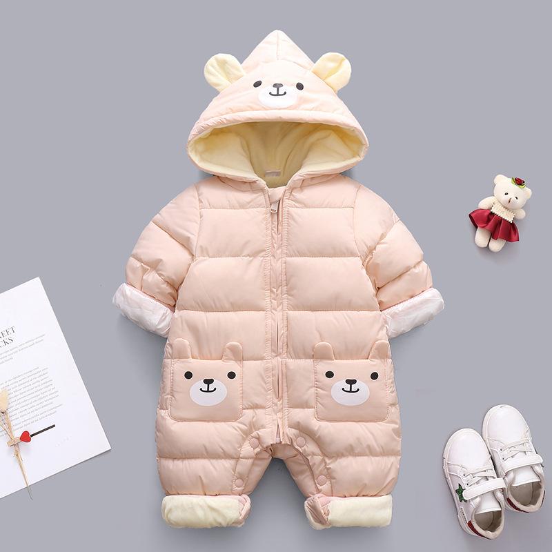 Mới Sinh Dễ Thương Bé Gấu Trúc Quần Áo Mùa Đông Có Mũ Trùm Đầu Rompers Cotton Dày Dặn Ấm Áp Bộ Trang Phục Jumpsuit Áo Liền Quần Snowsuit Trẻ Em Bé Trai Quần Áo