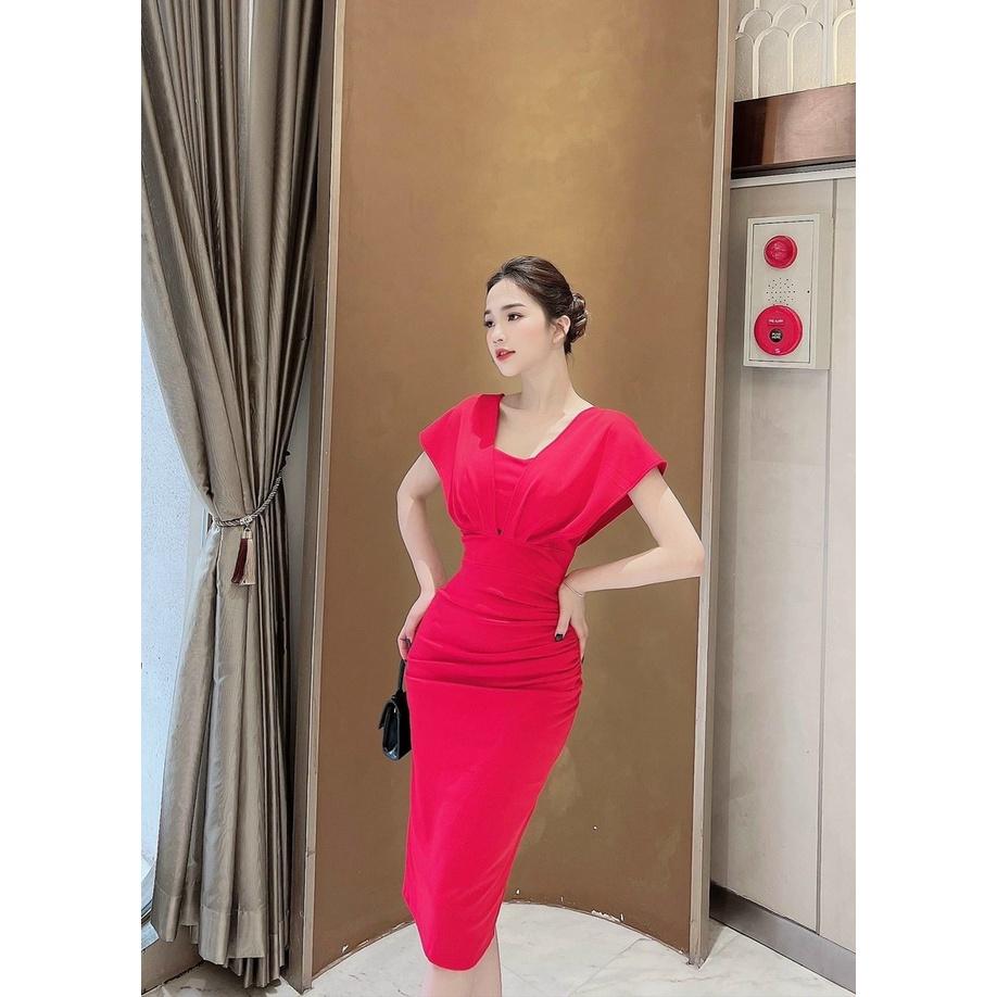 Đầm nữ dự tiệc ôm body vai bèo cánh tiên đa màu sắc sang chảnh, quý phái.