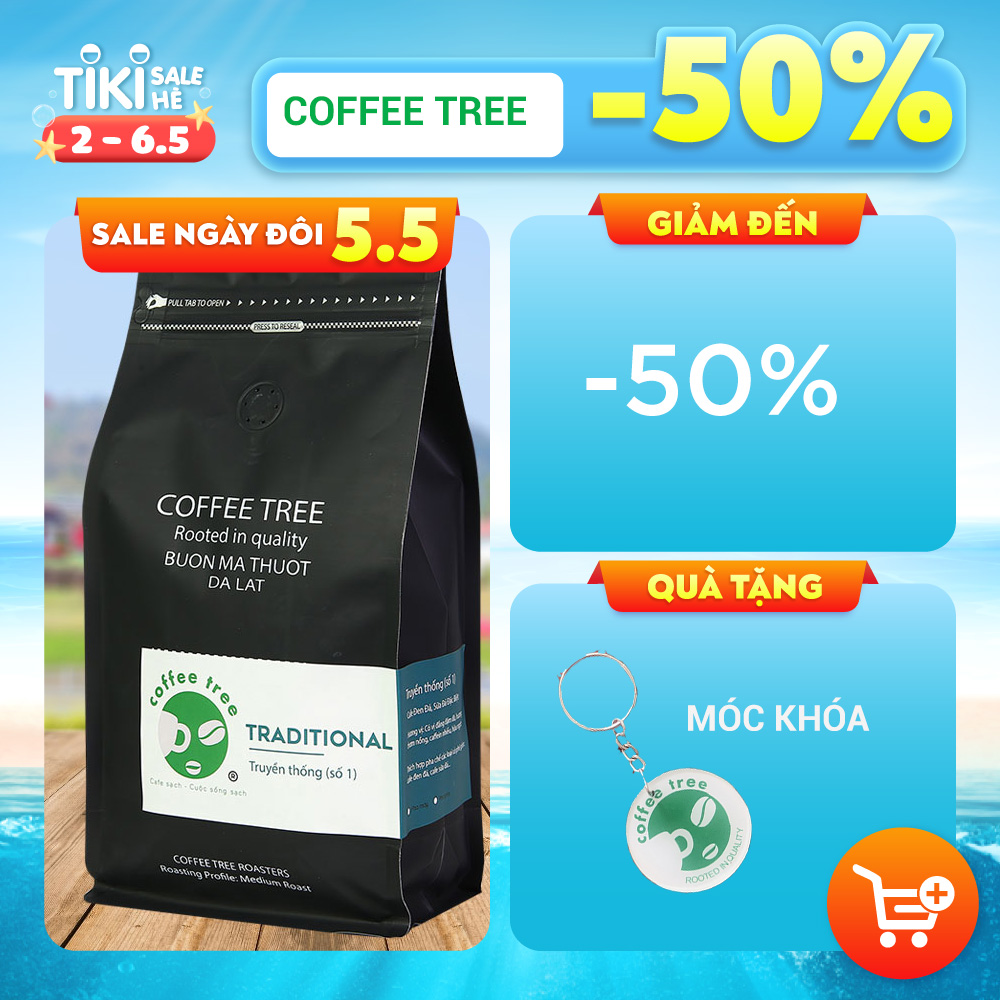 Cà phê bột truyền thống số 1 (500gr) Coffee Tree 100% nguyên chất gu đậm hương nhẹ