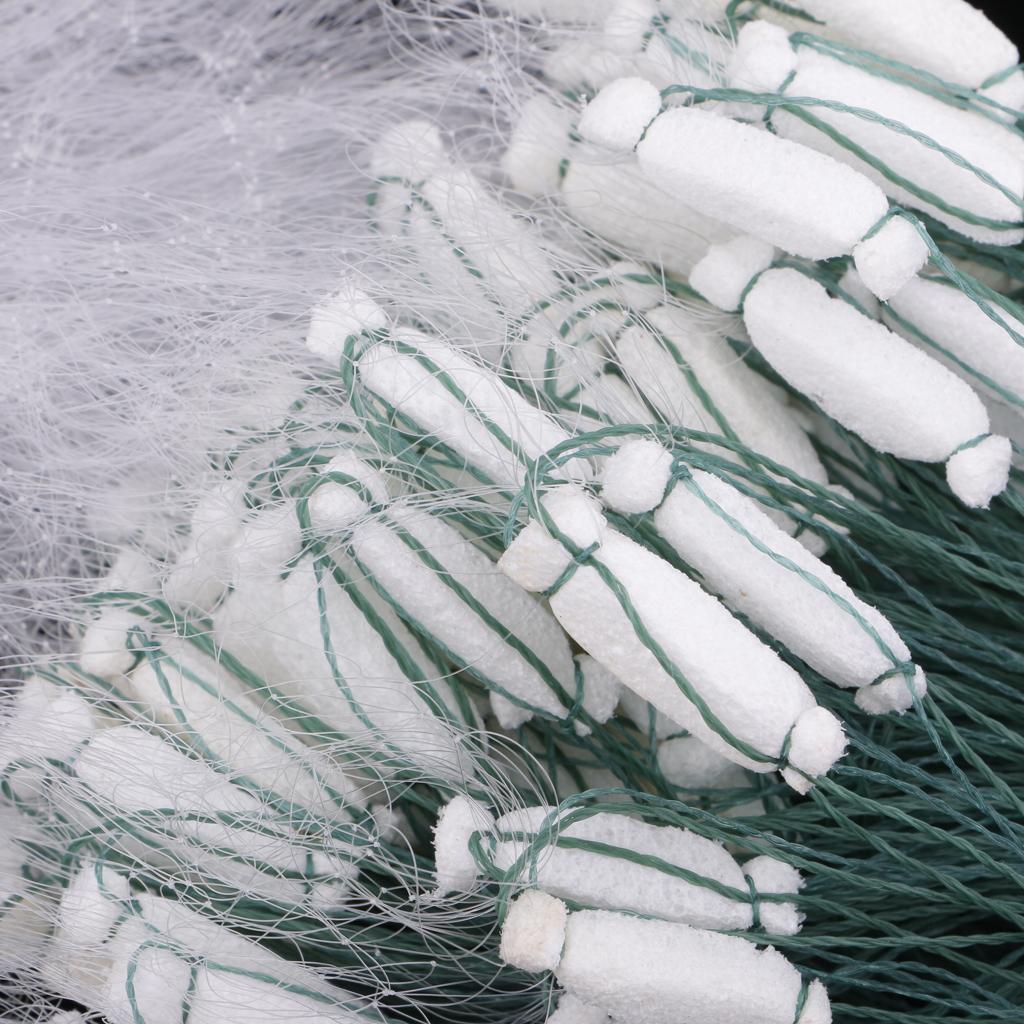 20m Single Layer Long White Green Polyethylene Monofilament Fishing Fish Gill Net with Float Mesh Trap