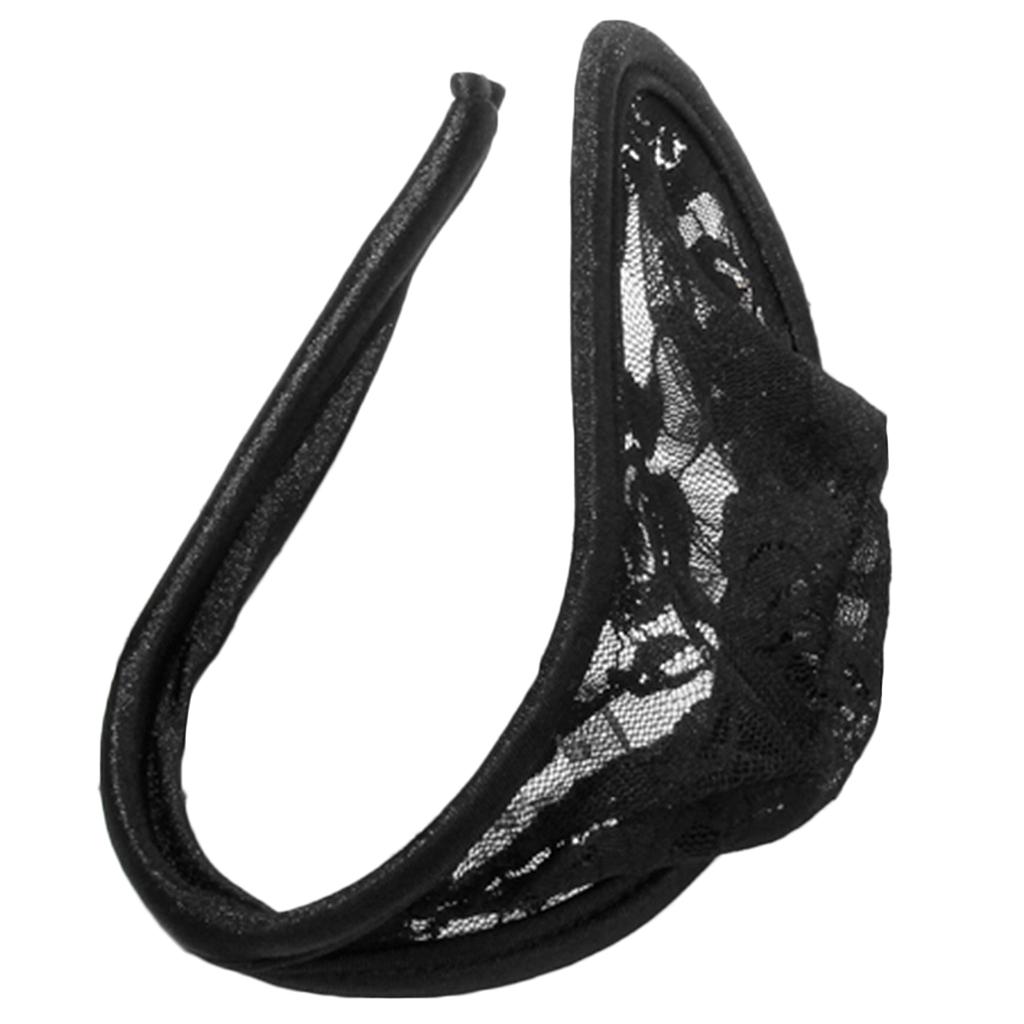 Prettyia 2Pcs Mens Sheer Mesh C-String Thong Invisible Underwear Black+Pink