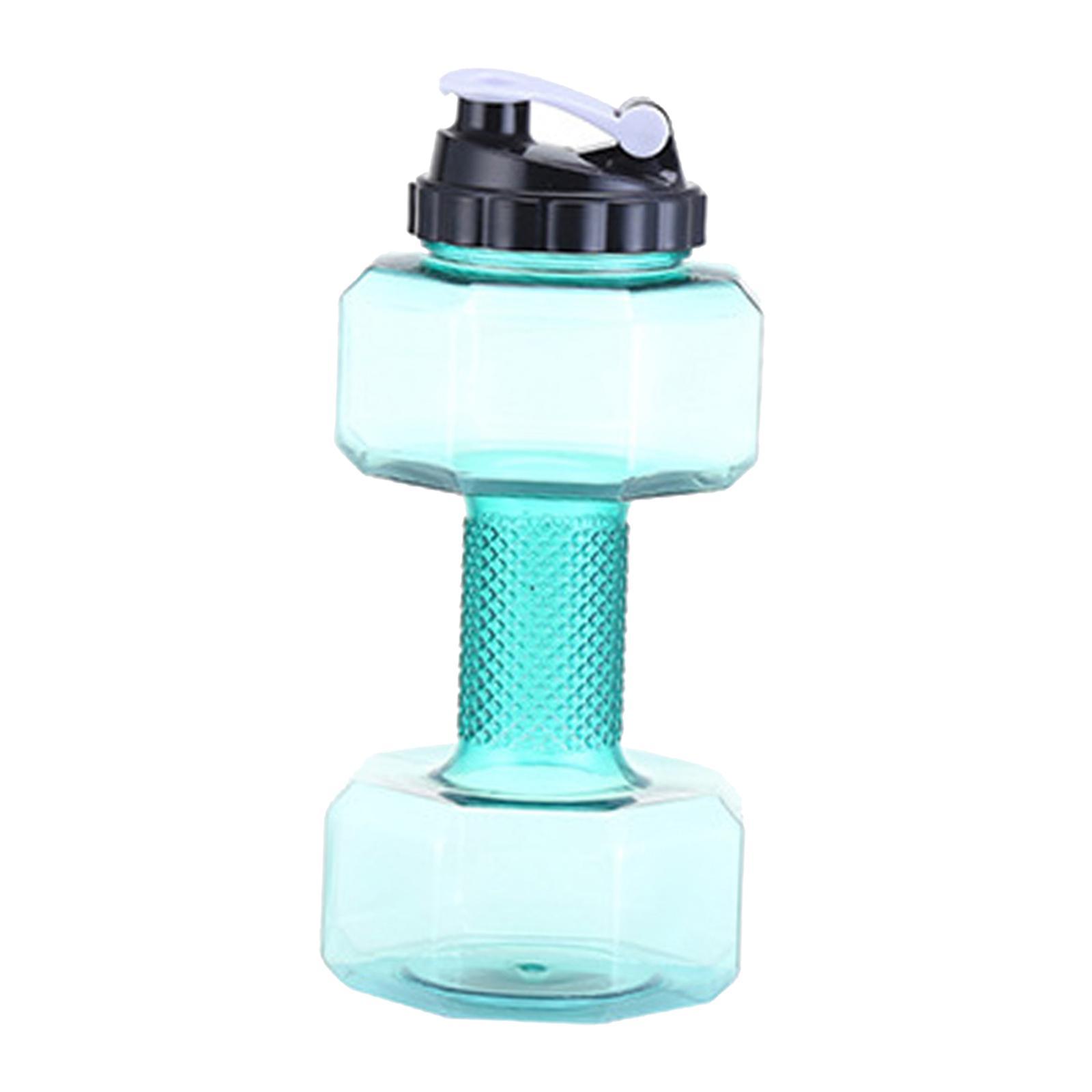 2x Dumbbell Bottle,Large Durable Portable Water Bottle Clear Camping Kettle Jug Cycling Barbell