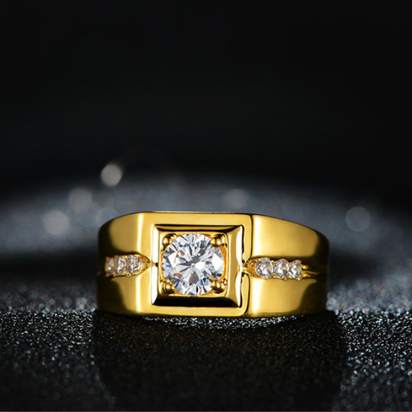 Combo Nhẫn Xoàn, Hợp Nam Nữ Phong Phong cách Châu Âu, chất liệu hợp kim mạ vàng 7.999k, đính đá,  Kèm túi đựng Cung Hỷ