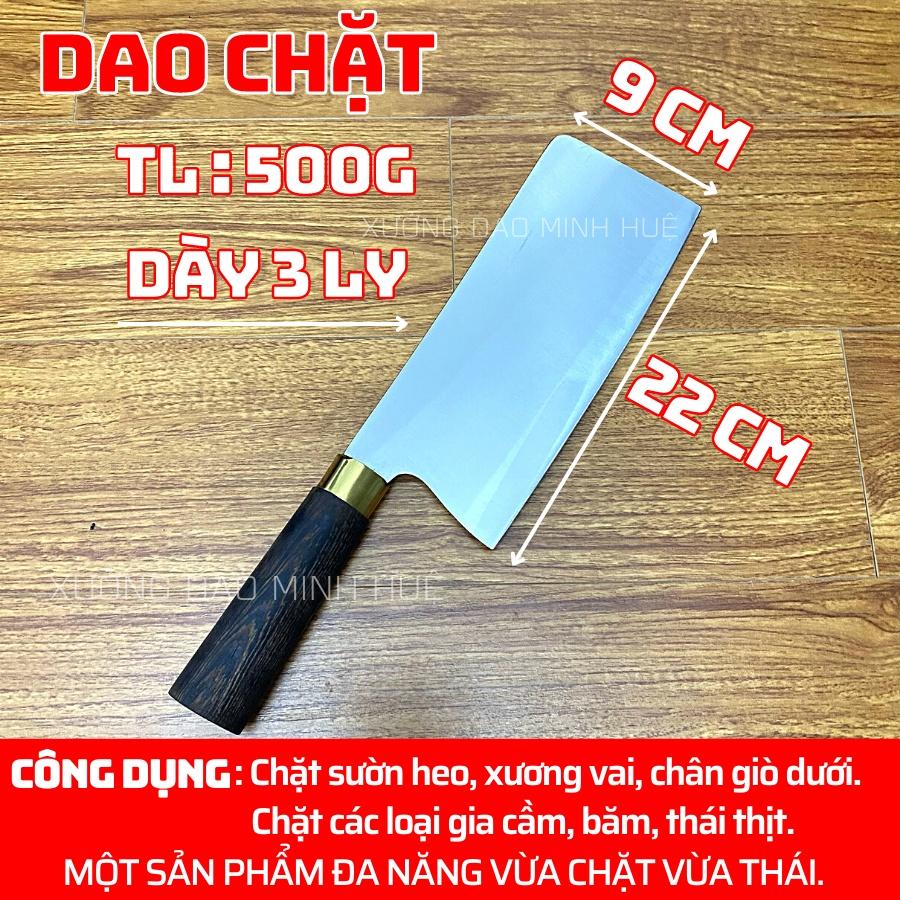 Dao thép trắng không rỉ cao cấp , bộ dao thép nhật 3 món chặt thái đa năng xưởng dao minh huệ