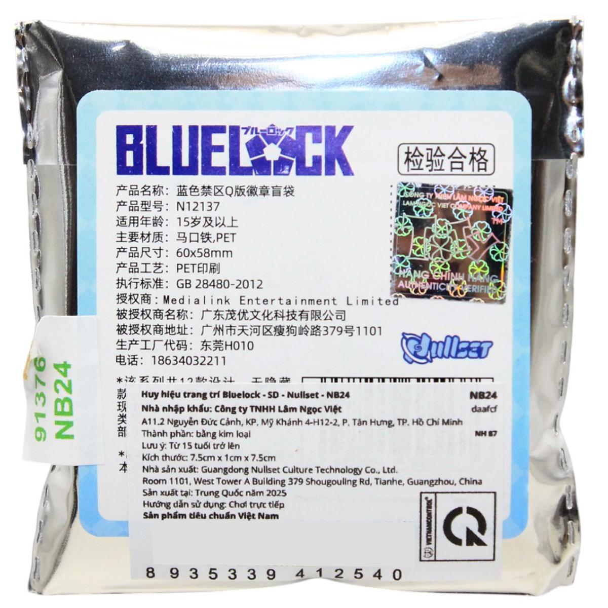 Huy Hiệu Trang Trí Bluelock - SD - Nullset - ToTy NB24 (Mẫu Sản Phẩm Bên Trong Là Ngẫu Nhiên)
