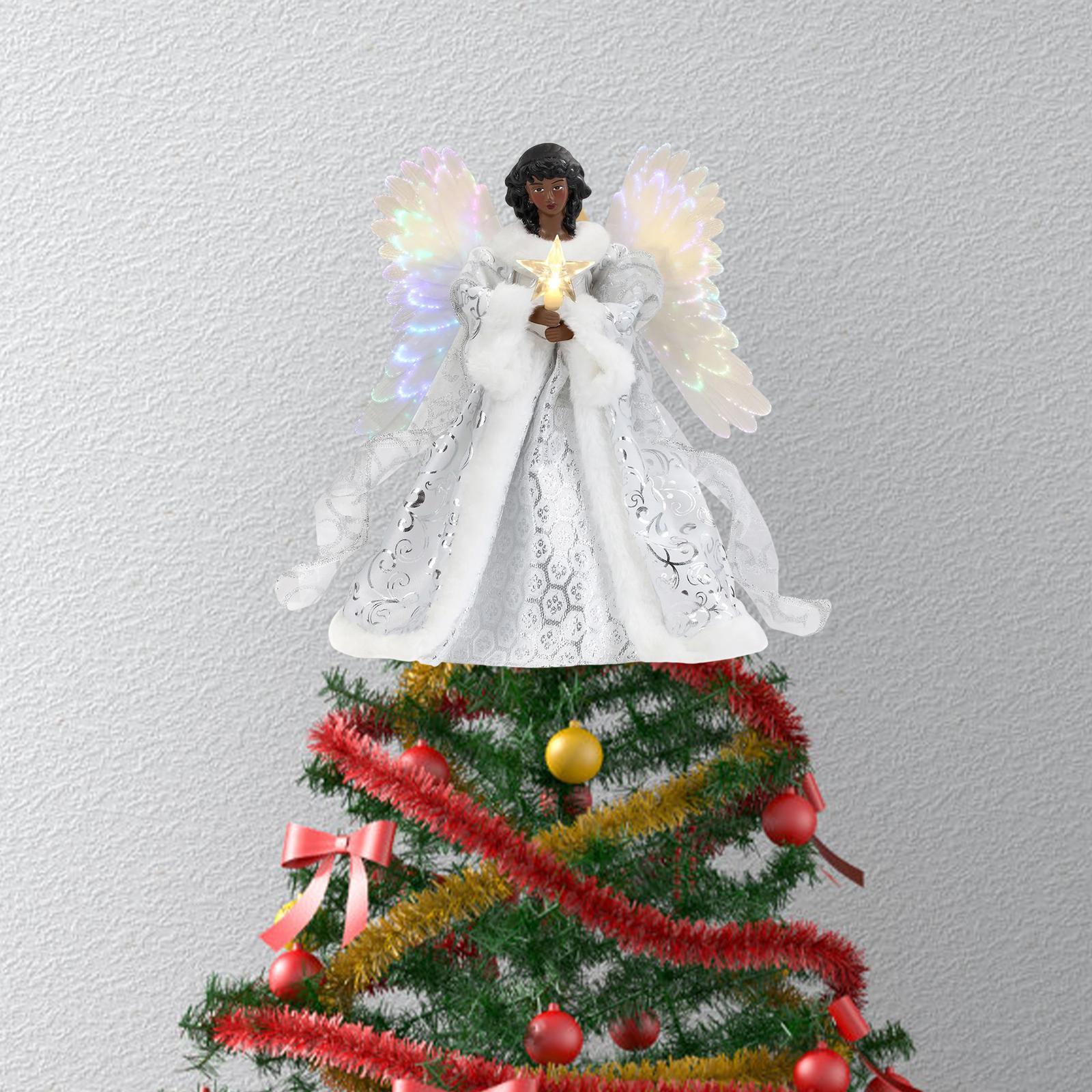 Angel Christmas Treetop Figurine 25*20cm Mall Desktop with Lights Star