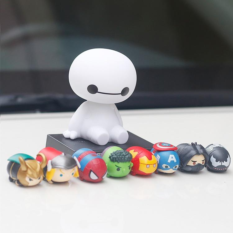 8 Heroes Jenga Doll Car Ornaments Cartoon Creative Car Interior Accessories Cute Car Decoration Ornaments
