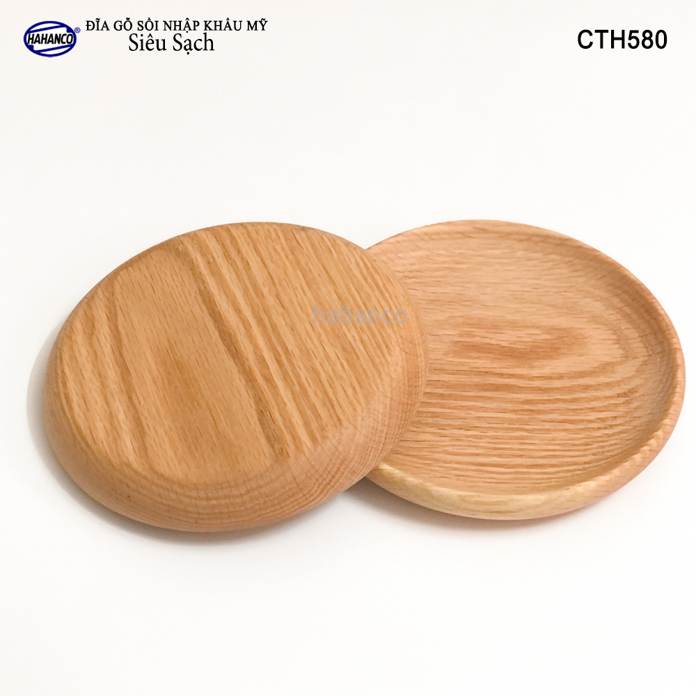 Đĩa gỗ Sồi nhập khẩu Mỹ nguyên khối CTH580 - hàng Xuất Khẩu Châu Âu - đĩa bánh mì/trái cây/ bít tết/ pizza/ phụ kiện chụp ảnh, bày món ăn trong nhà hàng - Sang trọng trên bàn ăn - HAHANCO