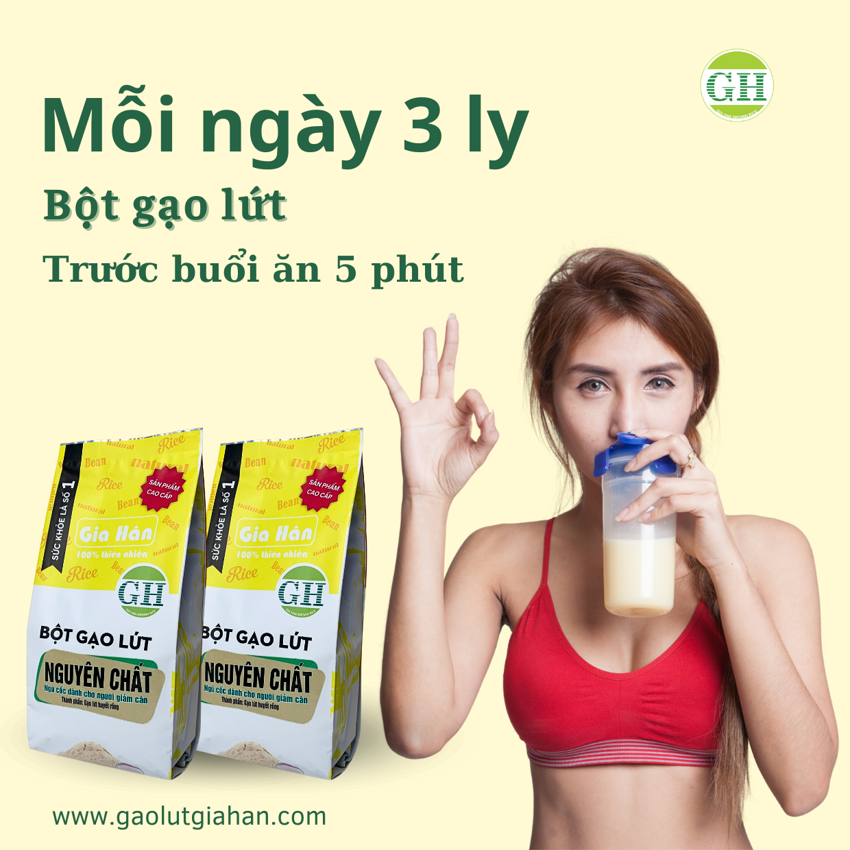 Bột gạo lứt giảm cân,Bột gạo lứt giảm mỡ bụng GIAHAN FOOD bột giảm cân tại nhà, an toàn, bot gao lut giam can