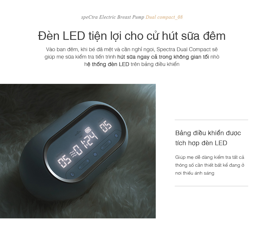 MÁY HÚT SỮA ĐIỆN ĐÔI SPECTRA DUAL COMPACT - BẢO HÀNH 24 THÁNG