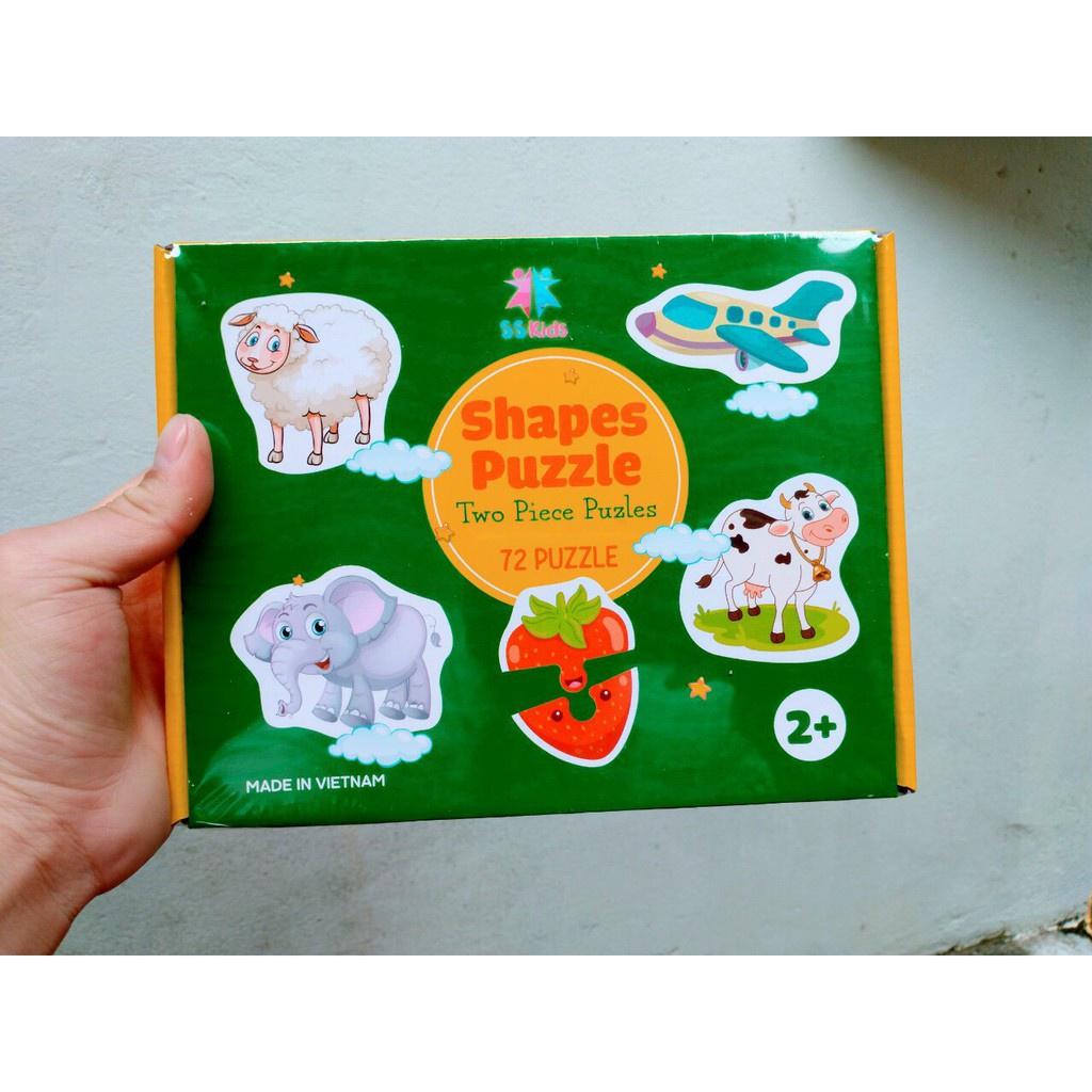 Bộ đồ chơi ghép hình tư duy 72 PUZZLE - Đồ chơi trí tuệ - Tư duy thông minh - Học chữ cái, chữ số- MT books