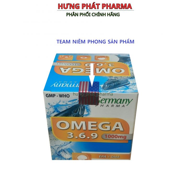 Viên dầu Cá Omega 369 1000mg tăng cường thị lực, sáng mắt, bổ não, giảm nguy cơ bệnh tim mạch – Hộp 60viên