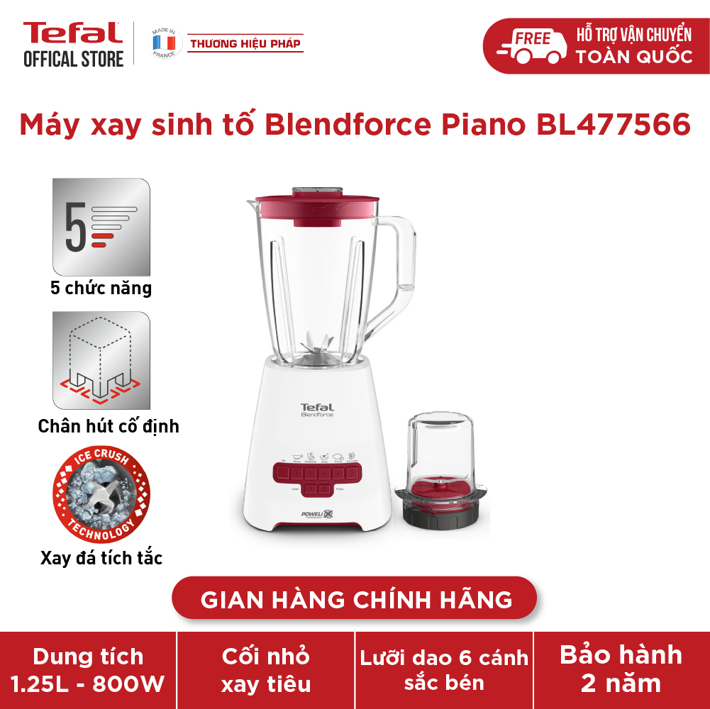 Máy xay sinh tố Tefal BL477566, 800W, 2L - Hàng chính hãng