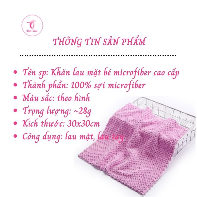 Khăn mặt cao cấp Việt Thư, khăn mặt sợi microfiber ngoại nhập siêu mềm, siêu thấm - Hàng Chính Hãng