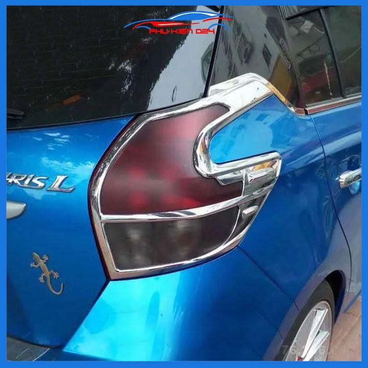 Ốp viền đèn pha hậu ô tô Yaris 2014-2015-2016-2017-2018 mạ crom, ốp đèn lắp trước sau trang trí bảo vệ xe hơi