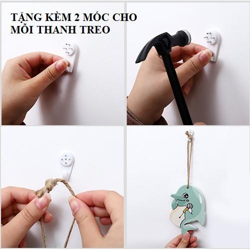 Thanh móc treo quần áo gắn tường treo quần áo túi xách - tặng móc đinh đóng tường - HÀNG SẴN