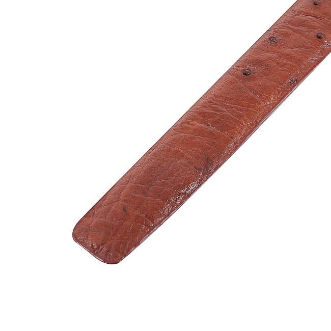 HP4451 - Dây nịt nam da đà điểu Huy Hoàng 3,5P da hột đầu kim màu nâu đỏ