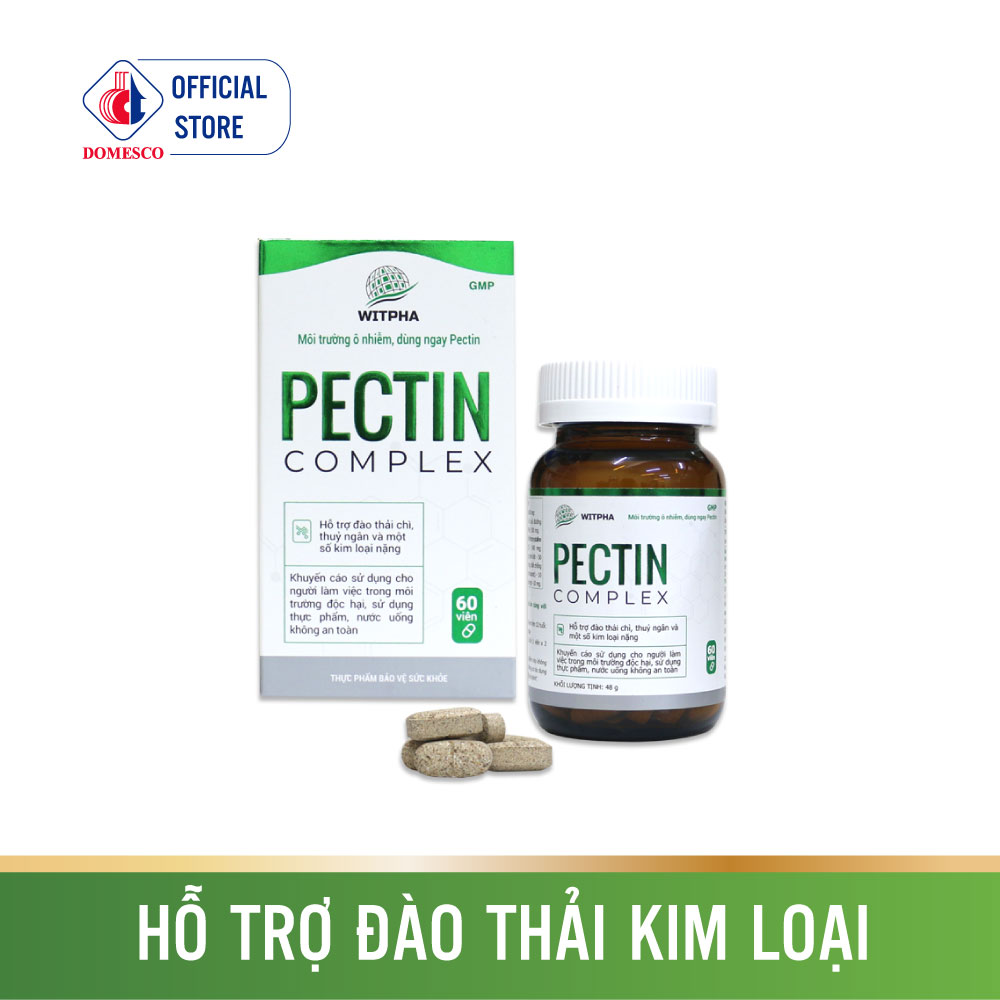 Viên uống Pectin Complex lọ 60 viên - Hỗ trợ đào thải chì, kim loại nặng và độc tố