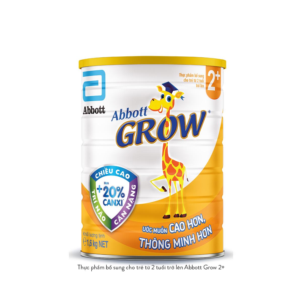 Combo 4 Sữa Abbott Grow 2+ 1,6kg cho trẻ 2 tuổi trở lên
