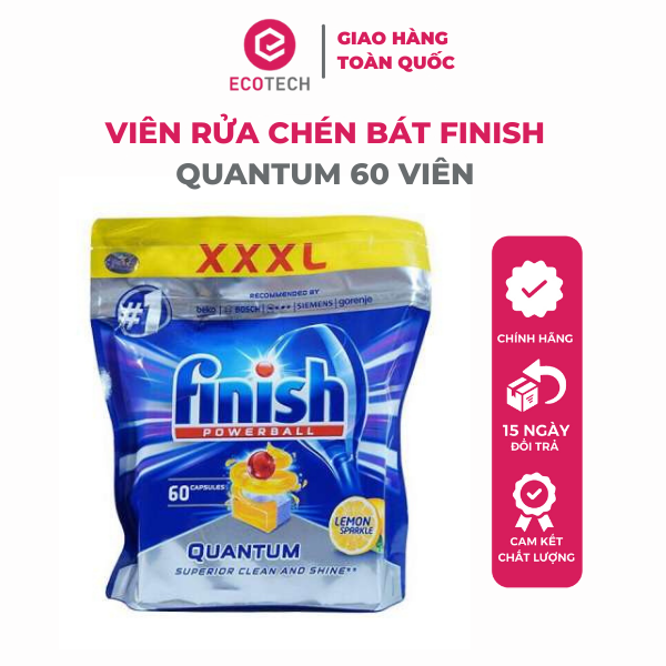 Viên rửa chén bát Finish Quantum 60 viên/túi