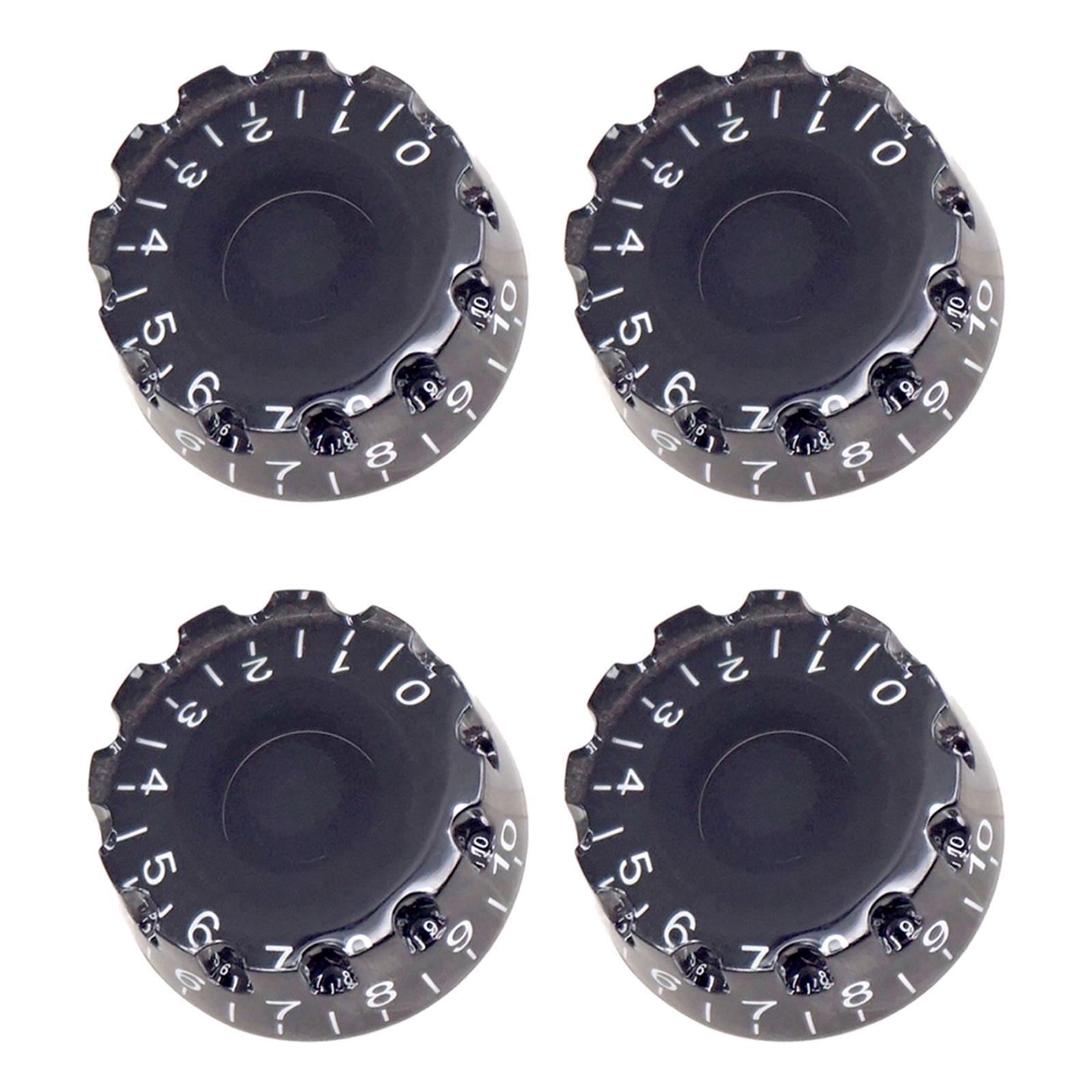 4x Guitar Knobs with Numbers Scale Bass Replacement for Electric Guitar