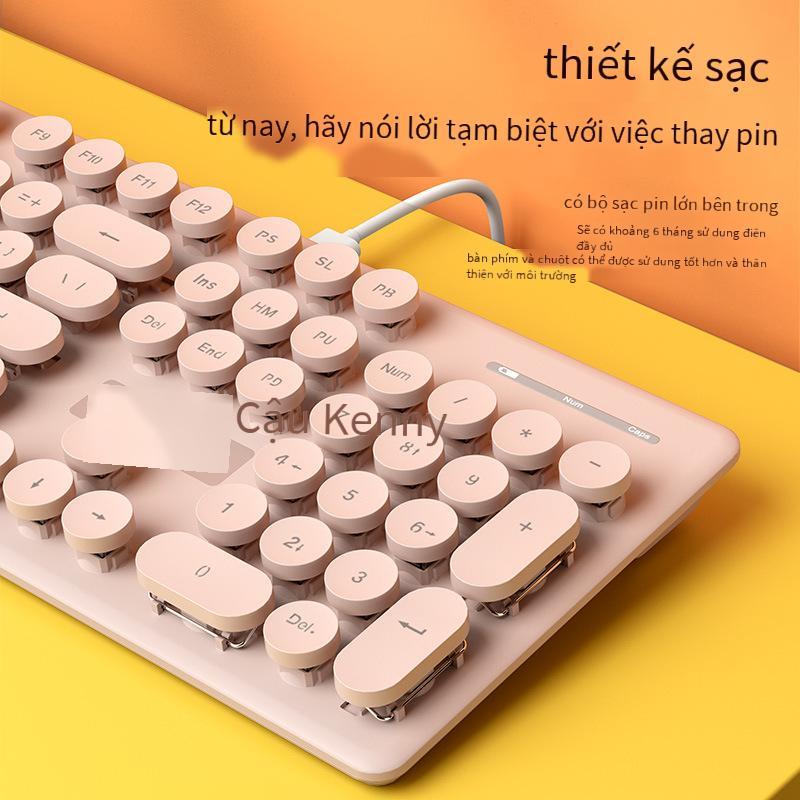 Giá đặc biệt Bộ bàn phím và chuột không dây có thể sạc lại Xinmeng N520 Bàn phím máy tính xách tay cô gái tắt tiếng hai chế độ Bluetooth