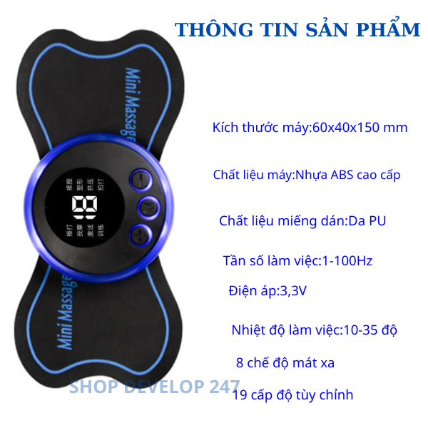 Máy Massage Xung Điện EMS,Miếng Dán Massage Xung Điện Cổ Vai Gáy Bắp Tay Lưng,Xoa bóp Sâu Giảm Đau Hiệu Quả