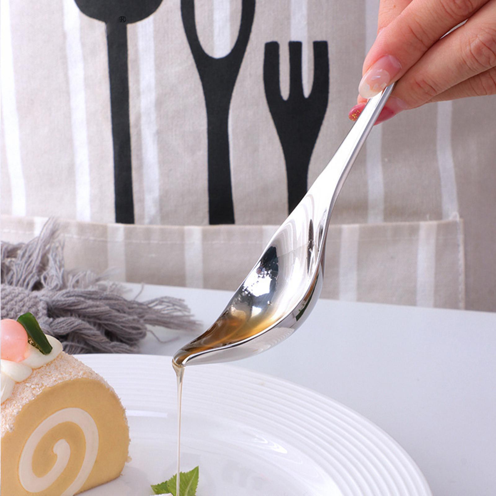 Saucier Spoon Honey Sauce Metal Spoons for Home Restaurant Decorative Plates