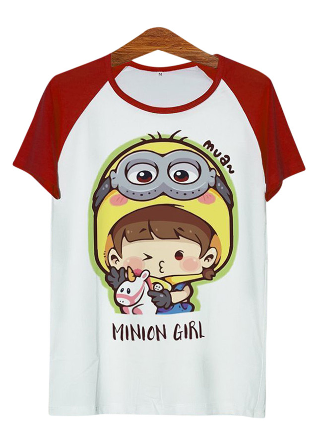 Áo thun tay màu Cô bé minions ATCP157