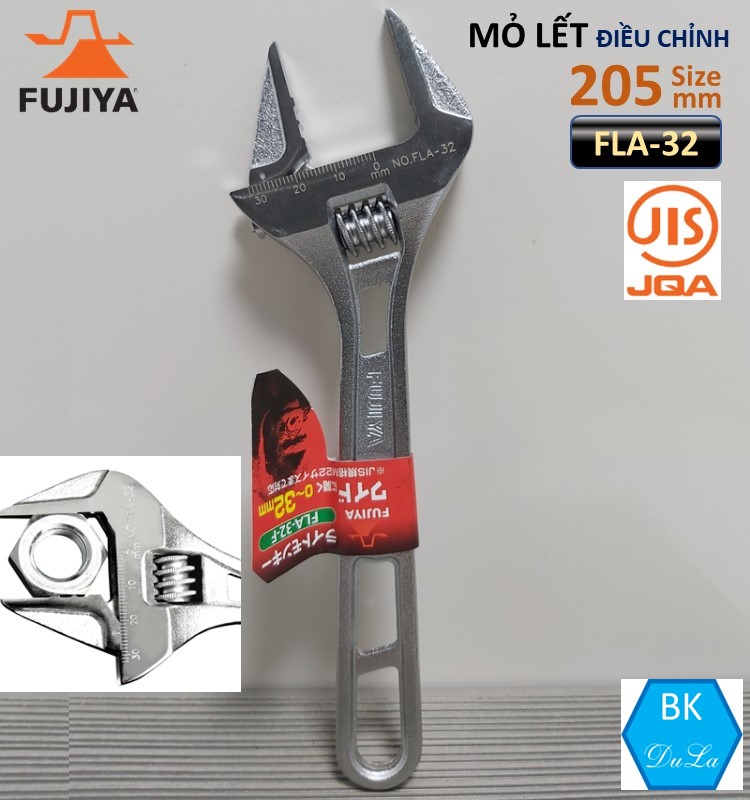 Mỏ lết điều chỉnh 8"/205mm Fujiya FLA-32 GENUINE- Made in Japan