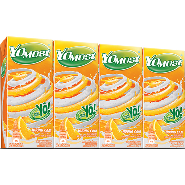 Thùng 48 Hộp Sữa Chua Lên Men Tự Nhiên Yomost Vị Cam