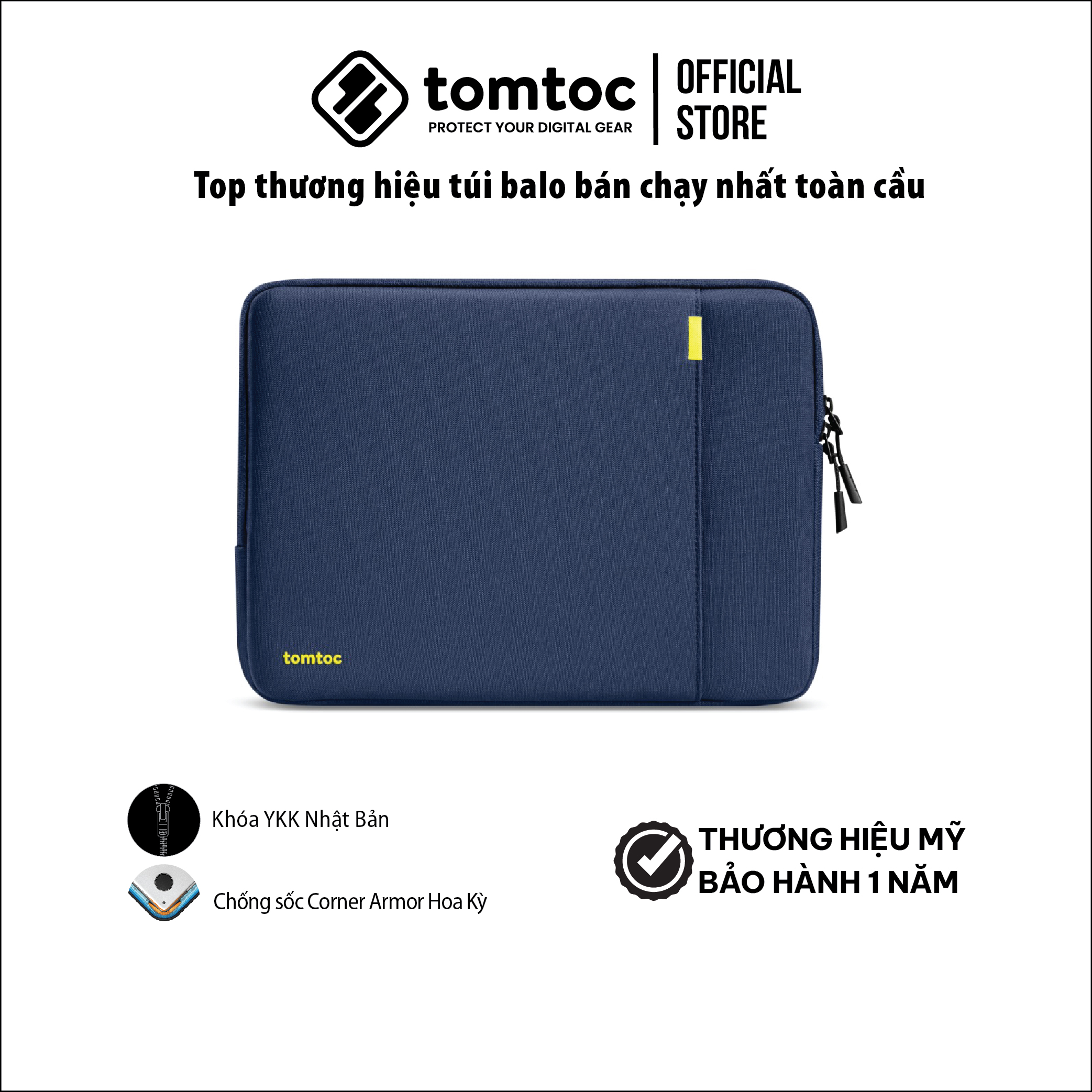 Túi chống sốc Tomtoc (USA) 360 Protective Tablet Sleeve cho iPad Pro 11 M2/M1 – A13A1 Hàng chính hãng