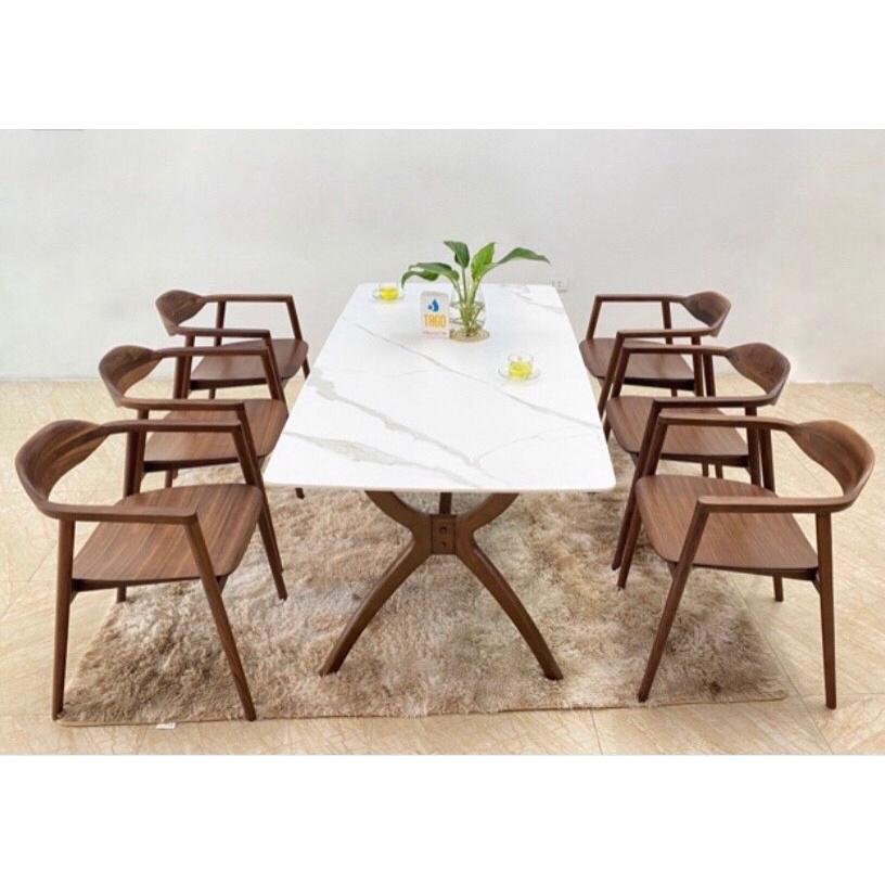 Bộ bàn ăn Óc chó 1m8