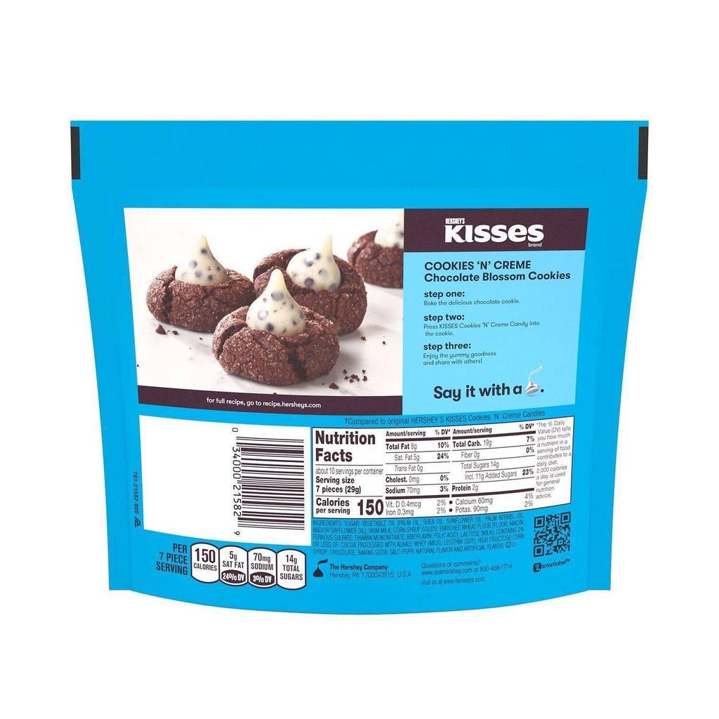 TÚI 283g SOCOLA KEM &amp; BÁNH COOKIES GIÒN Hershey's Kisses Cookies and Creme Share Pack, Share Bag (10oz)