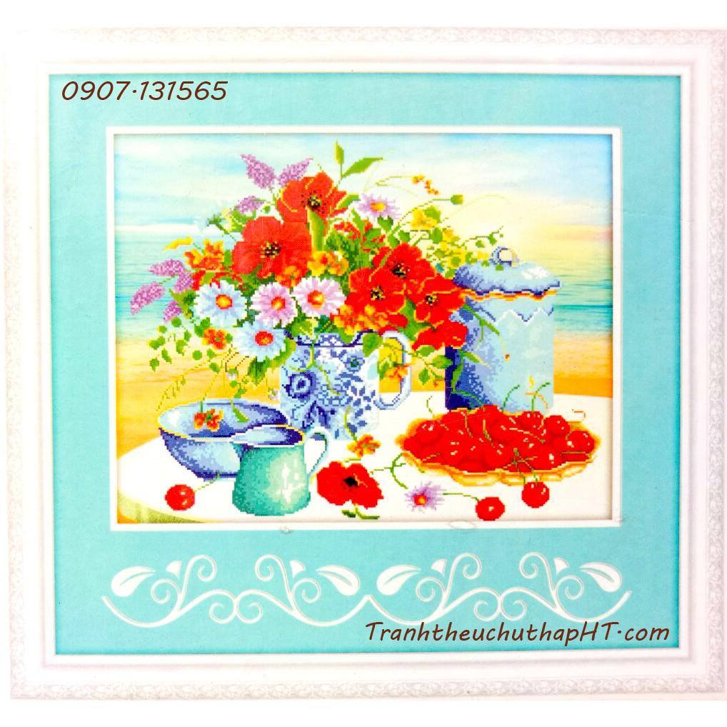 Tranh đính đá bình hoa nghệ thuật DF2205