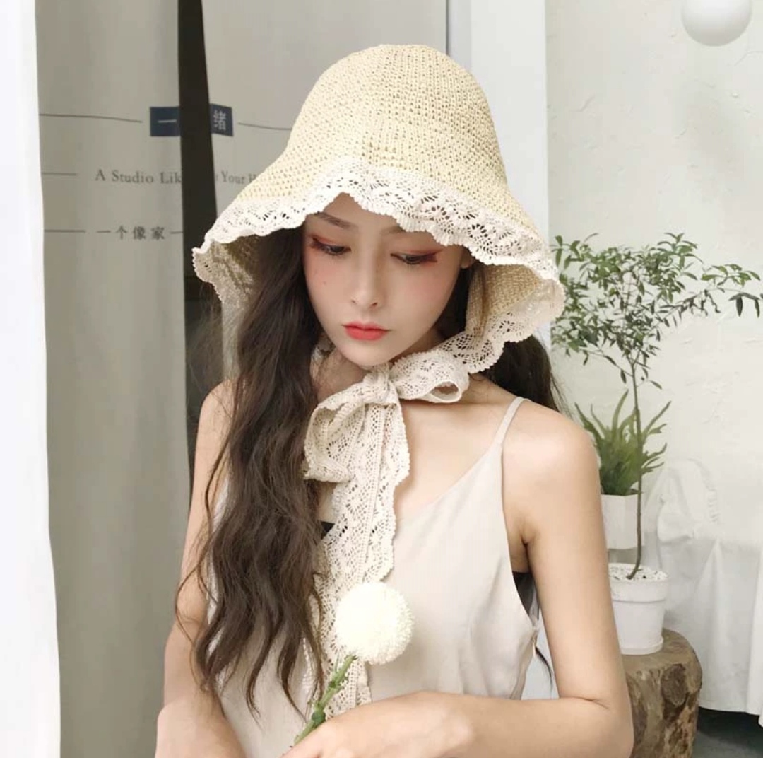 Nón nữ gấp gọn mũ rộng vành thoáng khí phối ren tiện lợi đi biển che nắng với chất liệu cói rơm  #nonrongvanh #murongvanh #noncoi #mucoi #nondibien #mudibien #nonchongnanh #muchongnang #nondep #mudep #nonthotrang #muthoitrang  dona24100204