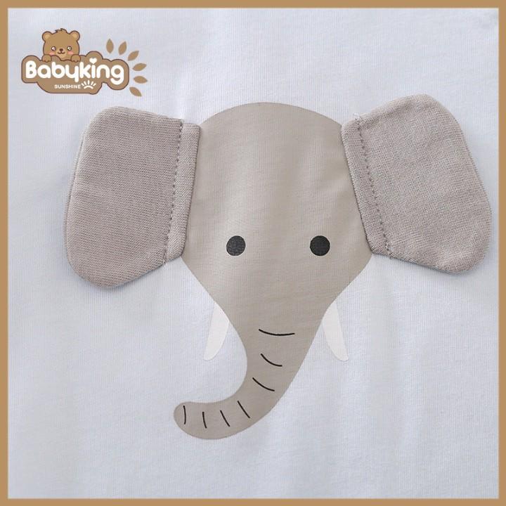 BodySuit,áo liền quần dễ thương ngắn tay kiểu con voi cho bé(3026), cotton 100%,thương hiệu Aiueo Nhật Bản