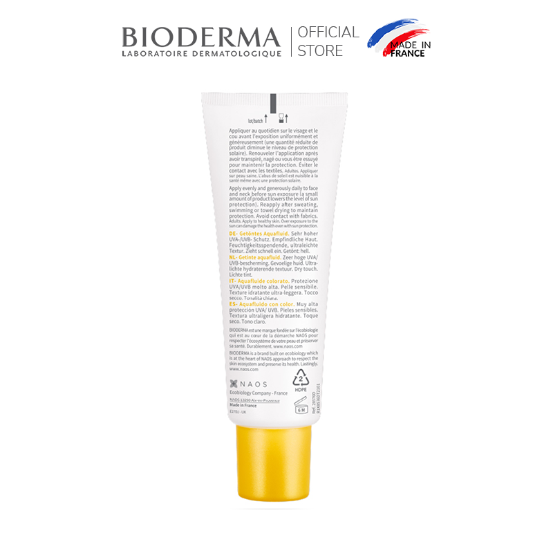 Kem chống nắng giảm bóng nhờn cho mọi loại da Bioderma Photoderm Aquafluide SPF50+ Claire 40ml [Màu da Tự nhiên]