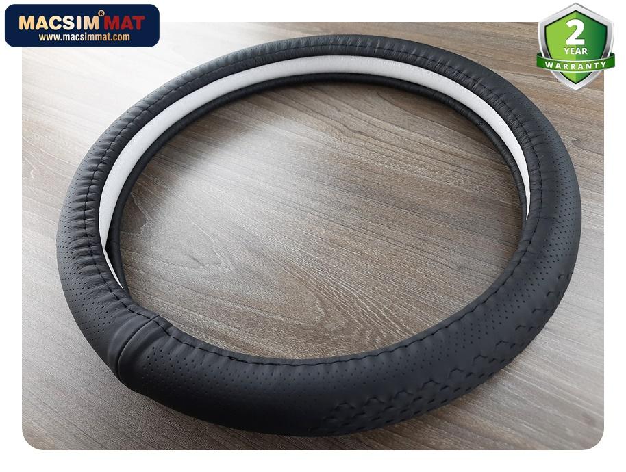 Bọc vô lăng Porsche cao cấp màu đen chất liệu da thật 100%, khâu tay thủ công size M-Macsim mã 8913