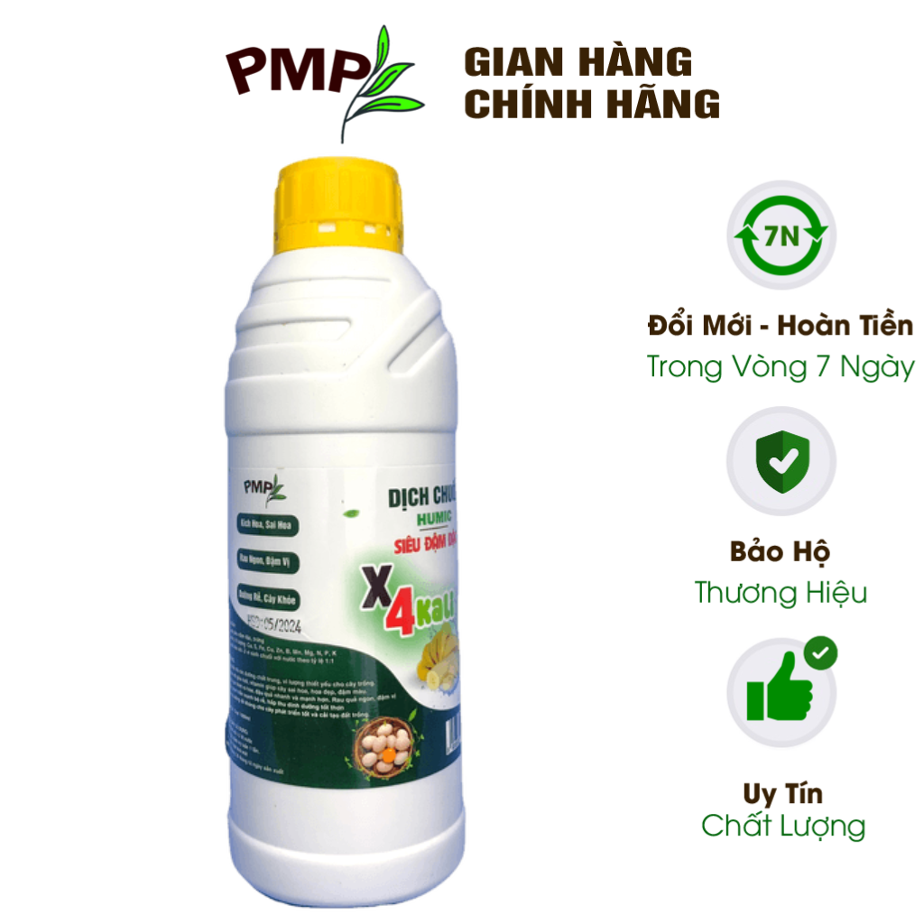 Dịch Chuối Humic X4 PMP Đậm Đặc Gấp 4 Lần - Cho hoa hồng, Hoa lan, Cây cảnh, Rau sạch 1000ml