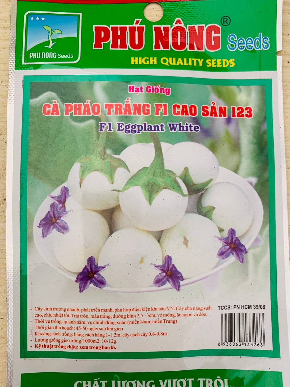Hạt Giống Cà Trắng Cao Sản, Dễ Trồng, Siêu Trái